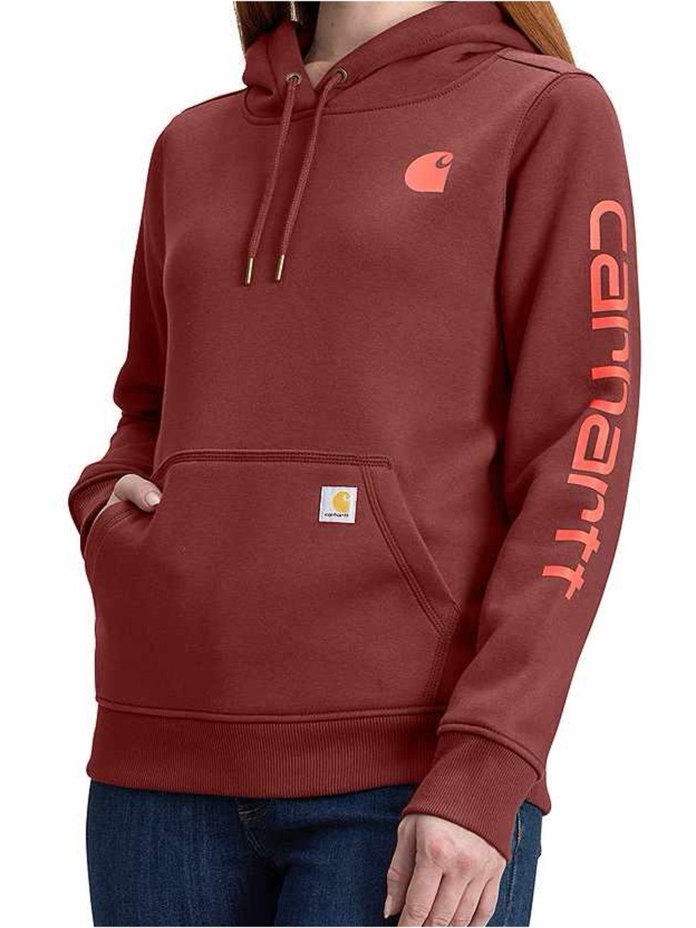 Carhartt Maroon Hoodie with minimal staining